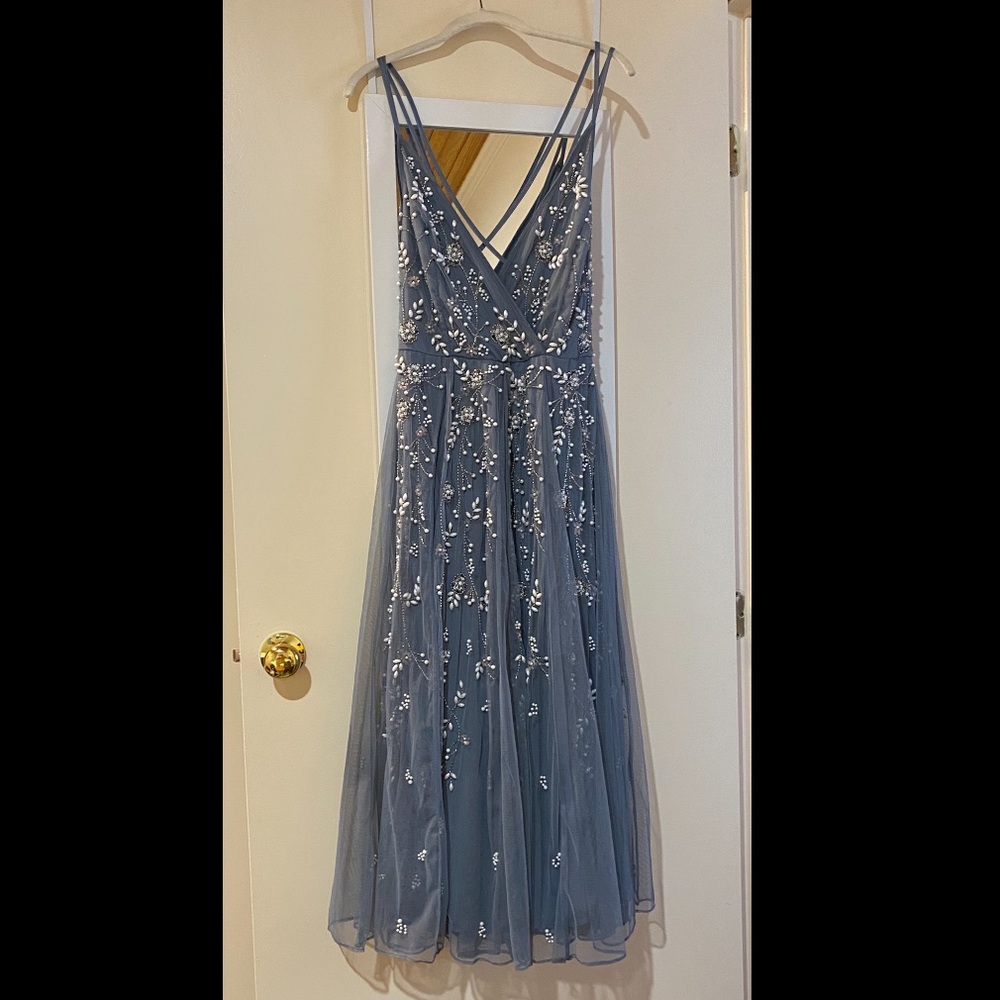 Light blue beaded gown size 12, new with tags